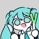 Hatsune Miku with a wide-eyed expression holding a leek and a knife.