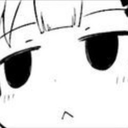 Anime character face with heavy-lidded, squinting eyes expressing deep skepticism.