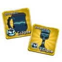 A mug and a trophy icon both colored in dark blue with glowing light blue accents on gold square backgrounds.