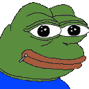 Pepe the Frog zips his mouth shut in a four-frame sequence.