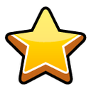 A bright yellow five-pointed star with a subtle gradient and a thin white outline.