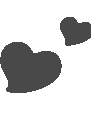Multiple gray heart shapes scattered across a white background.