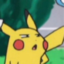 Pikachu looking skeptical with a narrow-eyed, suspicious expression.