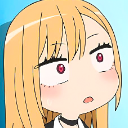 Marin Kitagawa looking sideways with a suspicious and unimpressed expression.
