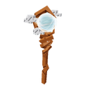 Wind staff with a glowing blue orb and swirling white wind effects.