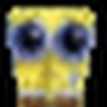 SpongeBob SquarePants with large, watery, sad eyes looking directly forward.