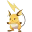 Raichu standing with a yellow lightning bolt icon above its head.