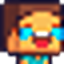 Steve from Minecraft with a crying laughing face expression.