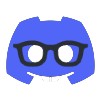 Discord mascot Clyde wearing black nerd glasses and buck teeth.