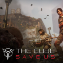 Characters stand in a ruined landscape with the text The Cube Save Us overlaid in a cinematic style.