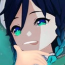 Venti from Genshin Impact with a smug expression and hand on his chin.