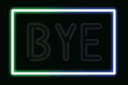 BYE animated emote from Luminous Lounge