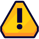 Yellow triangle with a black border and a black exclamation mark centered inside.