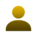 Gold silhouette of a person's head and shoulders against a black background.