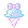 Ice cream cone with a bow and sparkles in a pixel art style.