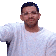 A man in a white sweater is shown in a sequence of frames clapping and cheering enthusiastically.