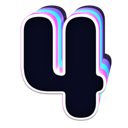 Number four in a dark font with colorful, layered glitch-style outlines.