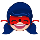 Ladybug with a wide, joyful smile and her signature red mask.