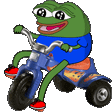 pepe_tricycle animated GIF emoji - RIZZ HEAVEN | Chill • Hangout • VC • SFW • Events • Friends • Giveaways • Ask to DM • Non Dating