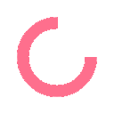A pink circular loading spinner icon with segments missing.
