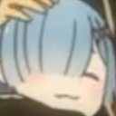 Rem from Re:Zero making a smug, satisfied face with a wavy mouth.