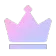 A stylized crown icon with a purple and pink gradient.