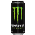 Monster Energy drink can scrolling horizontally in a continuous loop.