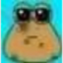 Brownish-green frog creature with large sad eyes and a flat expression against a blue background.