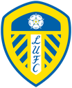Leeds United football club crest featuring a white rose and the letters LUFC.