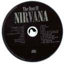 A black compact disc with the text The Best of Nirvana printed in white.