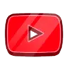 YouTube play button icon with a glossy red finish and a black triangle.