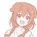 Inugami Korone smiling and laughing in a repeating sequence with a warm orange-tinted aesthetic.