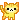 A small yellow pixel cat waving its paw with a cheerful expression.