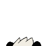 A cute cartoon panda pops up with wide, shining eyes and a big open-mouthed smile.