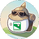A cartoon mascot wearing sunglasses spins rapidly while displaying the Emilia-Romagna regional logo.