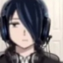 Ishigami Yu wearing headphones with a deadpan, unamused expression.