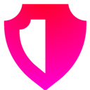 A bright pink shield icon representing security or verification.