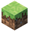 A classic Minecraft grass block with a green top and brown dirt sides.