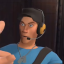 Scout from Team Fortress 2 with a wide-eyed, shocked, and flabbergasted expression.