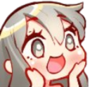 Anime girl with wide eyes and a big open mouth expression of amazement.