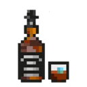 Whisky bottle and a glass of whisky on a black background.