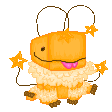 A fuzzy orange creature with a tongue out, vibrating rapidly while surrounded by floating yellow stars.