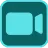 Video camera icon in a flat blue style.