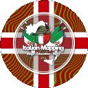 Italian Mapping logo spinning rapidly in a continuous circular motion.
