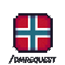 Norwegian flag in a pixel art style with a dark border.