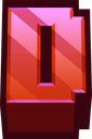 A stylized pixelated letter D with a red to pink gradient.