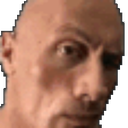 A man with a bald head raises one eyebrow in a look of intense suspicion.