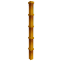 A vertical golden bamboo stalk rendered in pixel art style against a black background.