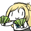 ILoveMoney animated GIF emoji - Anime Sekai