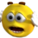 Yellow emoji face with wide eyes and mouth open, clutching its head with both hands in a state of panic.